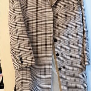 Theory Kensington Plaid Long Coat